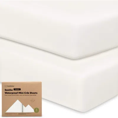 Keababies 2-pack Soothe [protect+] Waterproof Mini Crib Sheets In White