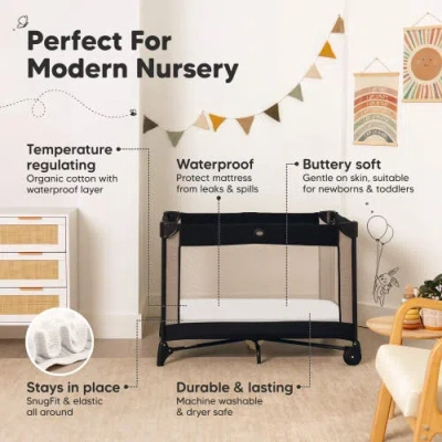 Keababies 2-pack Soothe [protect+] Waterproof Mini Crib Sheets In White