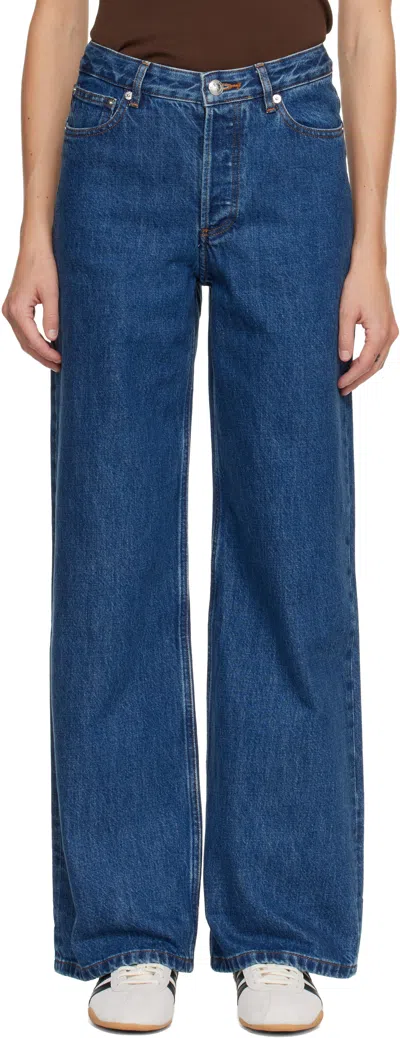Apc Indigo Elisabeth Jeans In Blue