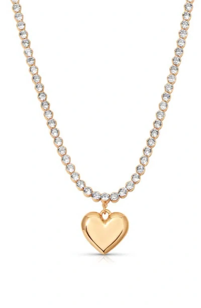 Ettika Luminous Love Tennis Necklace In Brown