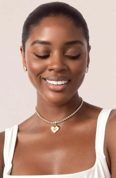 Ettika Luminous Love Tennis Necklace In Brown