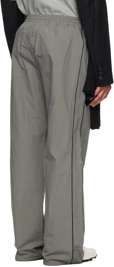 We11 Done Gray Layered Track Pants In Black