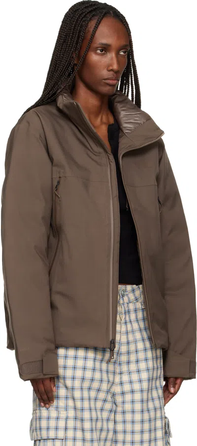 The North Face Brown Mountain Range Down Jacket In Brown