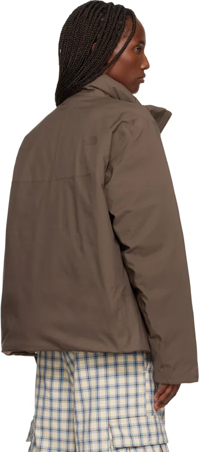 The North Face Brown Mountain Range Down Jacket In Brown
