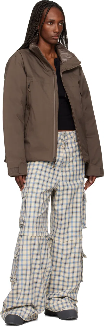 The North Face Brown Mountain Range Down Jacket In Brown