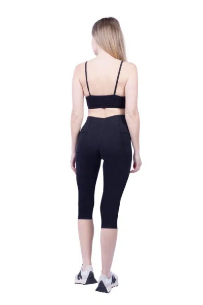 Lezat Mae Organic Cotton High Waisted Capri Legging In Green