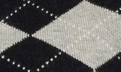 Edikted Noya Argyle Crop Cardigan In Gray