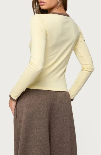 Edikted Zander Long Sleeve Crop T-shirt In Neutral