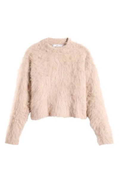 Mango Brushed Mock Neck Sweater In Pink