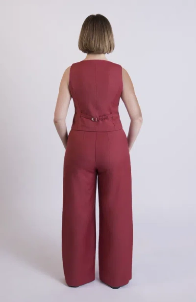 Aam The Label The Wool Wide Leg Pant For Full Hips And Thighs In Brown