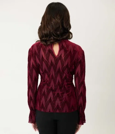 Unique Vintage Donna Blouse In Burgundy