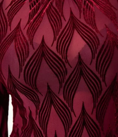 Unique Vintage Donna Blouse In Burgundy