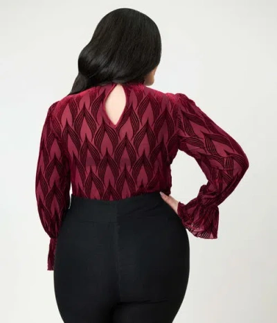 Unique Vintage Plus Size Donna Blouse In Red