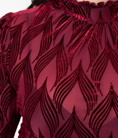 Unique Vintage Plus Size Donna Blouse In Red