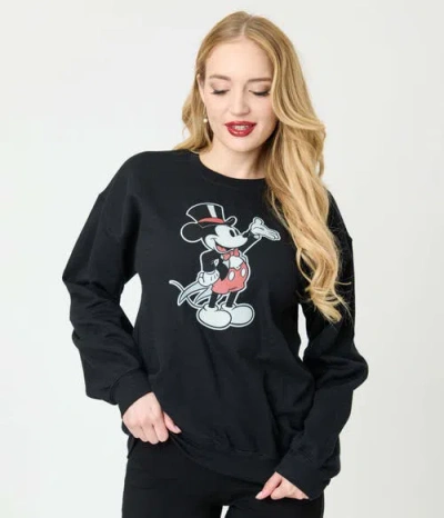 Unique Vintage Unisex Sweatshirt In Black