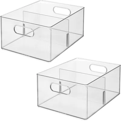Idesign Divided All-purpose Bin For Kitchen And Pantry Storage In Transparent