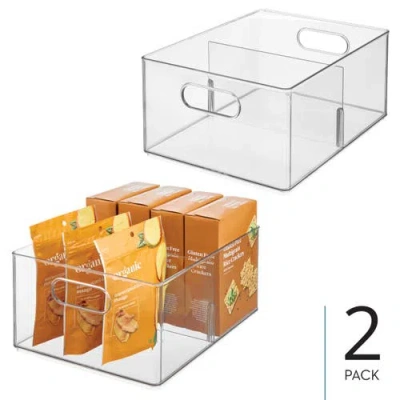 Idesign Divided All-purpose Bin For Kitchen And Pantry Storage In Transparent