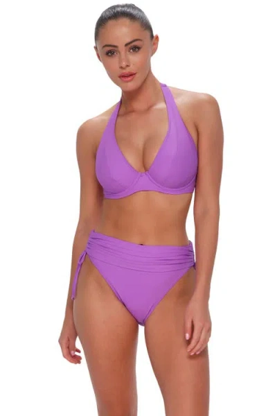 Sunsets Muse Halter Bikini Swimsuit Top In Purple