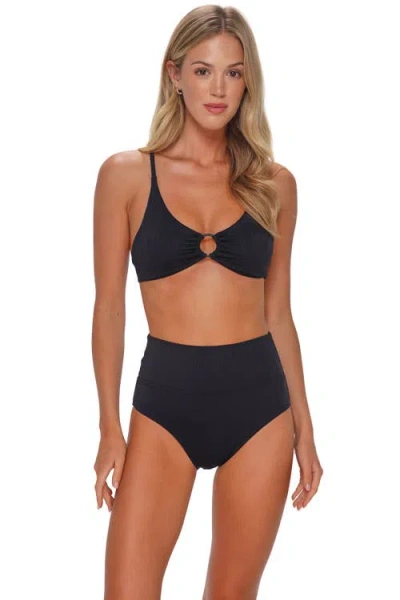 Sunsets Hannah High Waist Bikini Swim Bottoms In Black