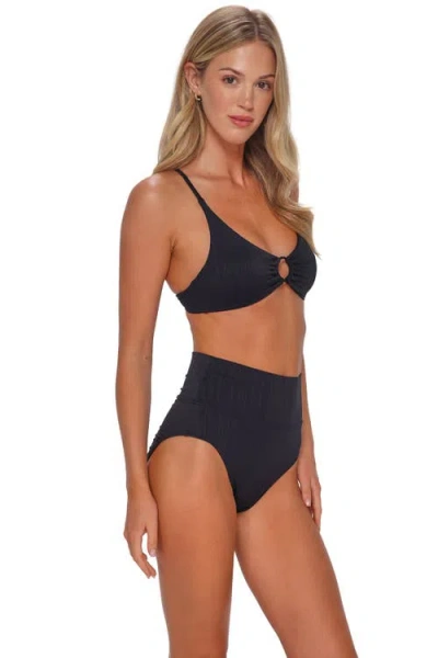 Sunsets Hannah High Waist Bikini Swim Bottoms In Black