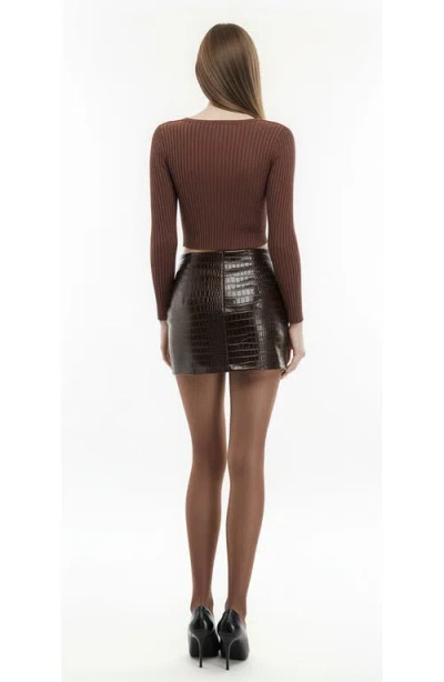 Mother Of All Eline Long Sleeve Knit Top In Brown