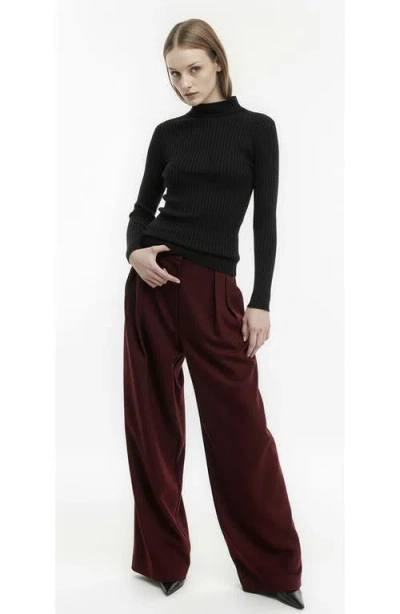 Mother Of All Elena Turtleneck Knit Top In Black