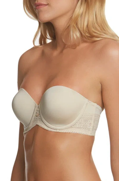 Dominique Intimates Tessa Lace Convertible Strapless Bra With Spacer Cups In Neutral