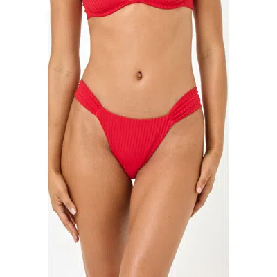 L*space Lspace Dolce Full Bikini Bottoms In Red