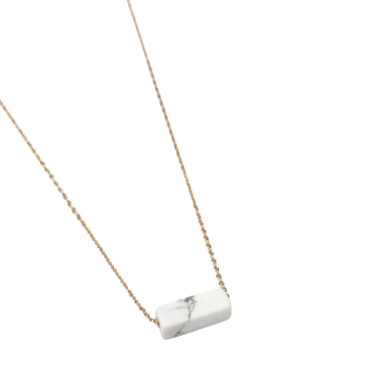 Totalee Gift You're A Gem Necklace, White Burnished Brass White In Brown