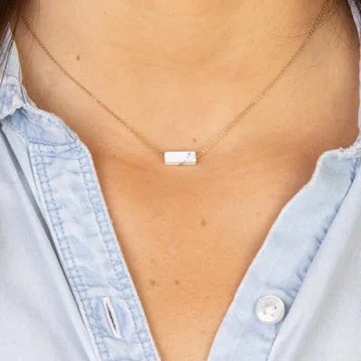 Totalee Gift You're A Gem Necklace, White Burnished Brass White In Brown