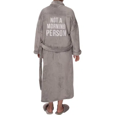 Totalee Gift Not A Morning Person Robe Lg/xl Grey In Animal Print