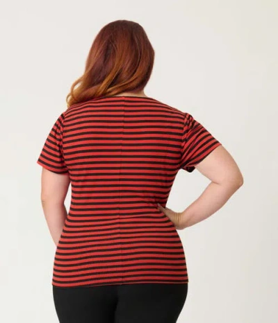 Unique Vintage Plus Size Pentagon Collar Knit Top In Multi