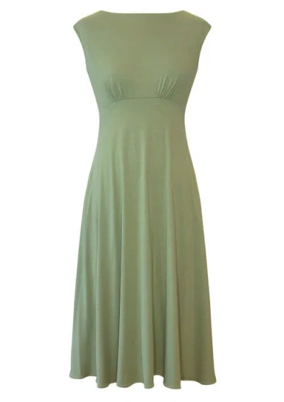 Alie Street London Luna Boat Neck Sleeveless Midi Dress In Green