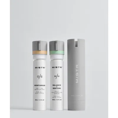 Mistr Pm Set With Night Serum And Am Pm Moisturizer With Reusable Vessel In Multi