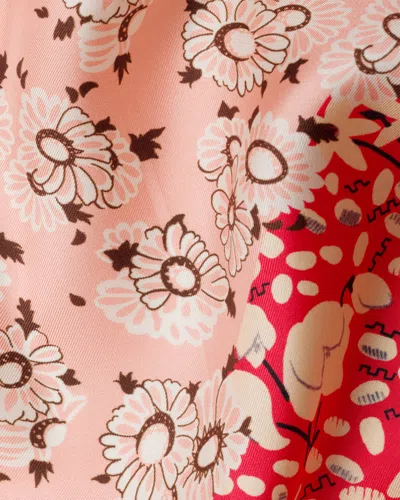 Prada Printed Silk Twill Scarf 90 X 90 In Pink