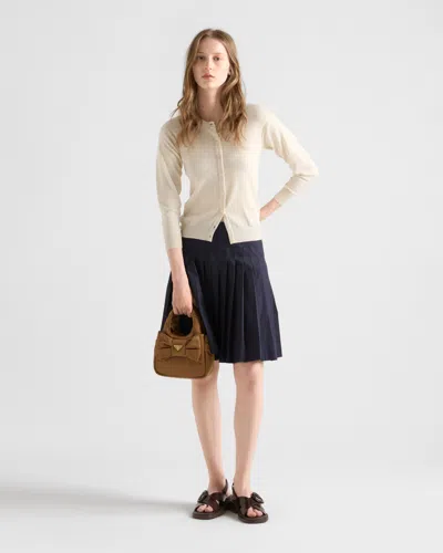 Prada Padded Re-nylon Mini-bag With Bow In Brown