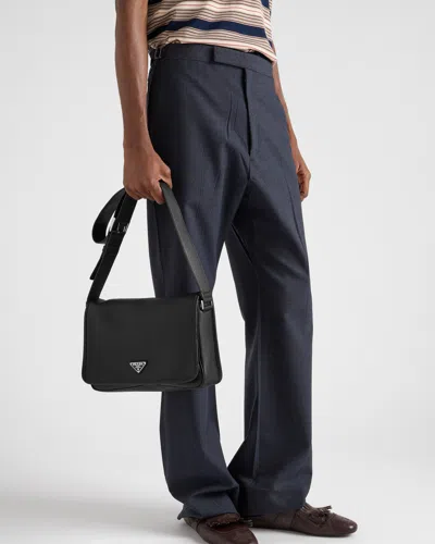 Prada Leather Shoulder Bag In Black