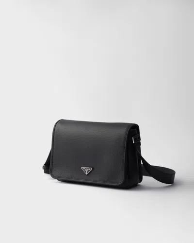 Prada Leather Shoulder Bag In Black