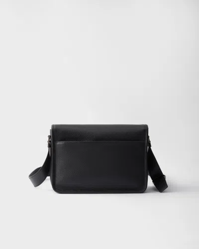 Prada Leather Shoulder Bag In Black
