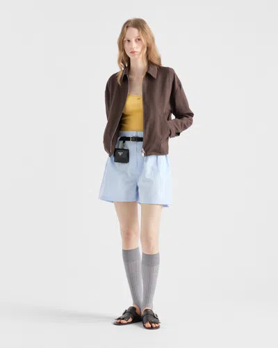 Prada Cotton Poplin Shorts In Multi