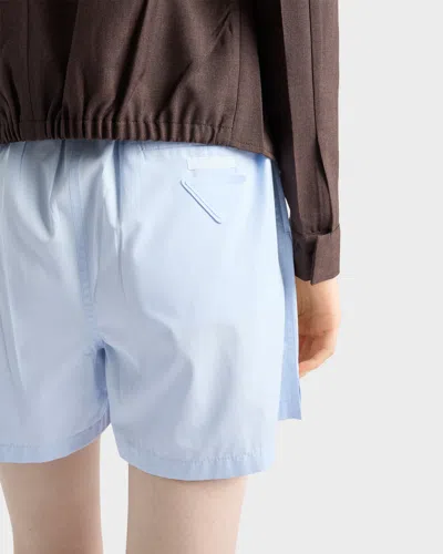 Prada Cotton Poplin Shorts In Multi