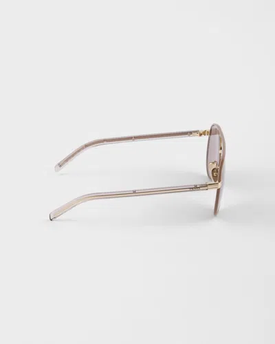 Prada Sunglasses With The Iconic Metal Plaque In Brown