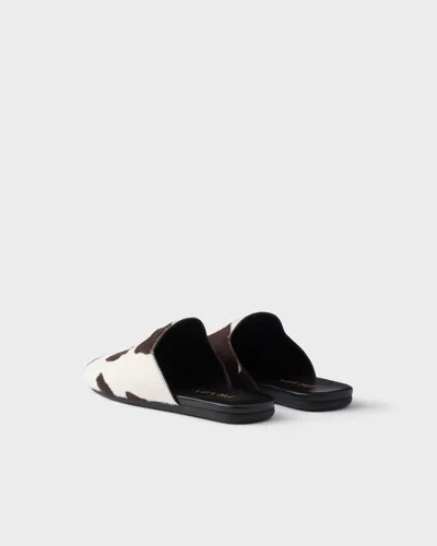 Prada Printed Leather Mules In Multi