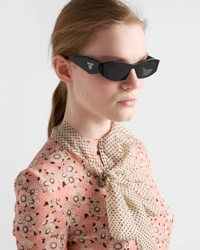 Prada Rectangular Sunglasses In Black