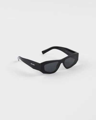 Prada Symbole Rectangular Sunglasses In Black