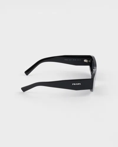 Prada Symbole Rectangular Sunglasses In Black