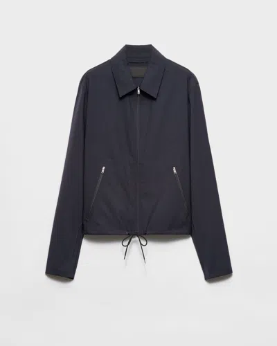 Prada Blousonjacke Aus Wolle In Blue