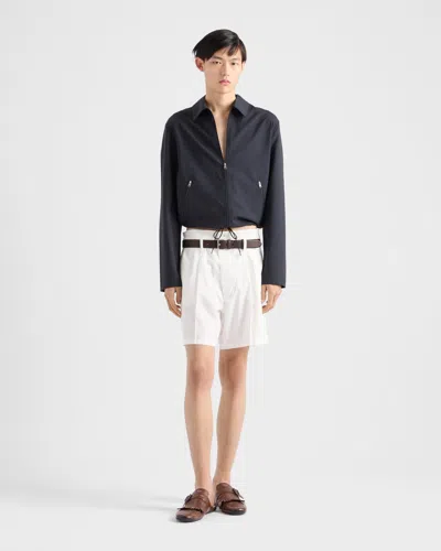 Prada Blousonjacke Aus Wolle In Blue