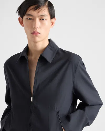 Prada Blousonjacke Aus Wolle In Blue