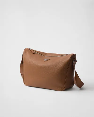 Prada Schultertasche Aus Leder In Brown